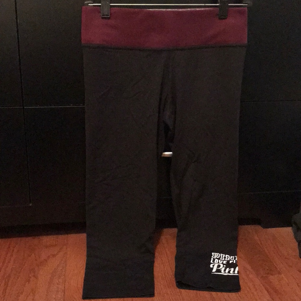 PINK Cropped Yoga Leggings